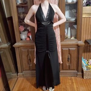 Jessica McClintock Ruched Halter Mermaid Dress